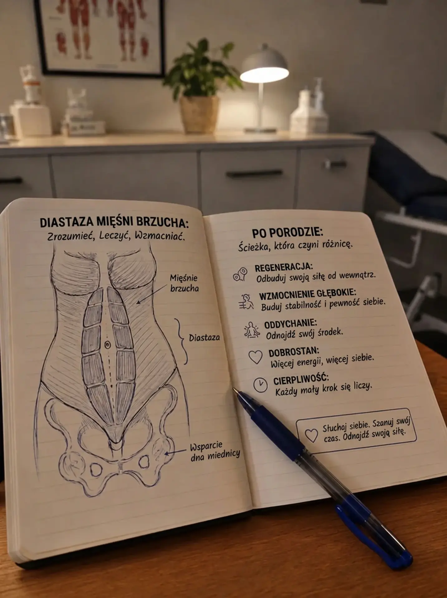 Gabinet lekarski — rozstęp mięśnia prostego brzucha